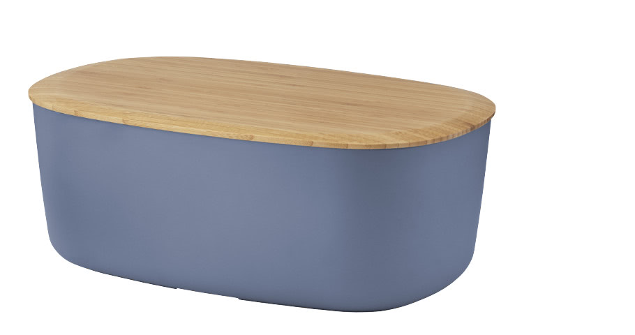 Brotbox blau mit Holzdeckel